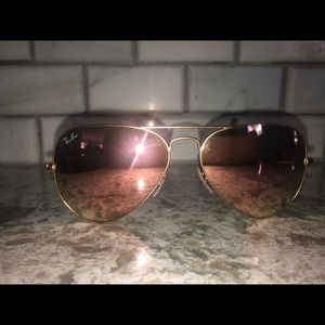 Ray Ban pink reflective aviators